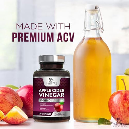 Apple Cider Vinegar Capsules for Detox and Cleanse, Digestion and Immune Support