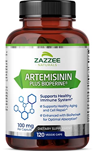 Zazzee High Absorption Artemisinin, 100 mg per Capsule, 120 Vegan Capsules, with 5 mg 