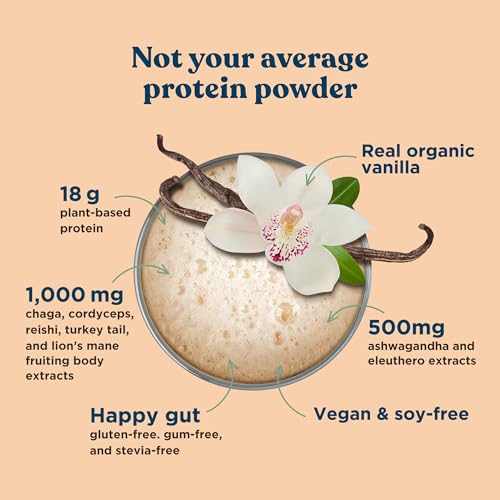 Four Sigmatic Organic Vegan Protein Powder | 18g Plant-Based Protein per Serving