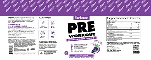 BlueBonnet Nutrition Extreme Edge Pre workout, Increases Nitric Oxide (NO) levels- 30 Servings, Grape Flavor, 10.56 Oz