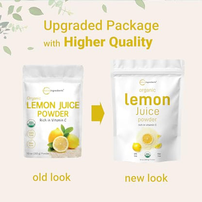 Organic Lemon Juice powder, 10 Ounce | 100% Natural Fruit Powder | Cold Pressed