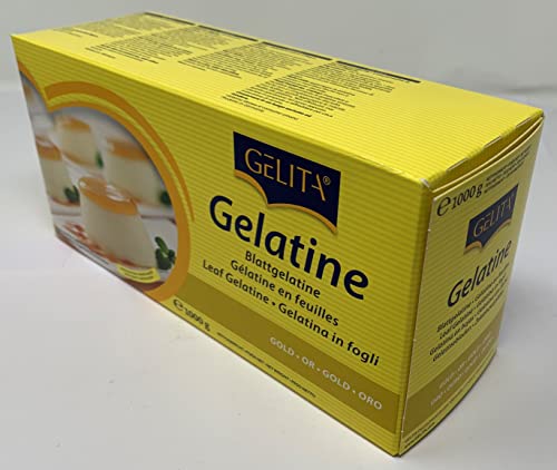 Gelita | Gold Leaf Gelatine | 500 Leaves | Allergen Free | Ideal for Thickening or jellification