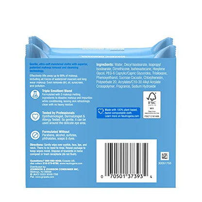 Neutrogena Makeup Remover Wipes, Ultra-Soft Cleansing Facial Towelettes