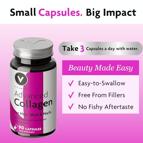 Premium Collagen Supplements for Women - High Strength Marine Collagen with Hyaluronic Acid, Biotin, Vitamin C & E