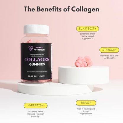 Halal Collagen & Multivitamin Gummies | Type 1 & 3 | 550mg Marine Collagen | 1 Month Supply