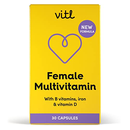 Vitl Female Multivitamin & Minerals Supplement - 30 Vegan Capsules - 21 Essential Active