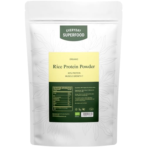 Everyday Superfood Organic Rice Protein Powder, 1kg, 80% Protein, Unflavoured, Vegan & Kosher