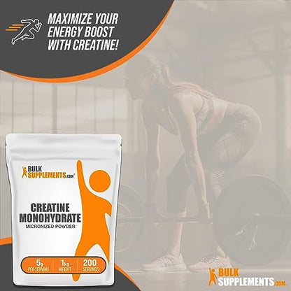 BulkSupplements Micronized Creatine Monohydrate Powder (1 kilogram)