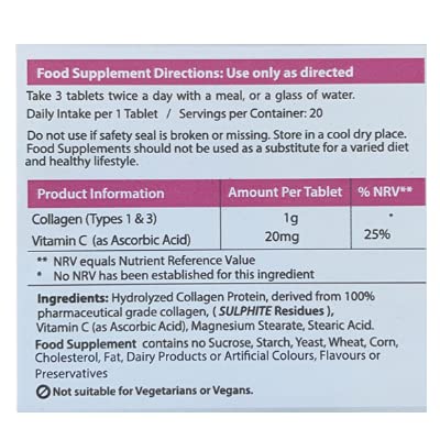 AHS Super Collagen + Vitamin C Tablets 120 Tablets - 6000mg Collagen per Serving - 1 Month Supply