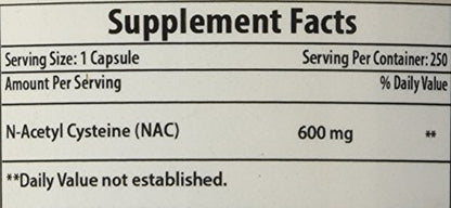 Best Naturals NAC N-Acetyl-Cysteine 600 mg 250 Capsules