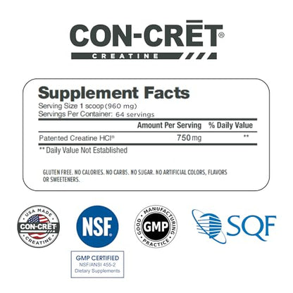 CON-CRET Creatine HCl Powder | Supports Muscle, Cognitive, and Immune Health