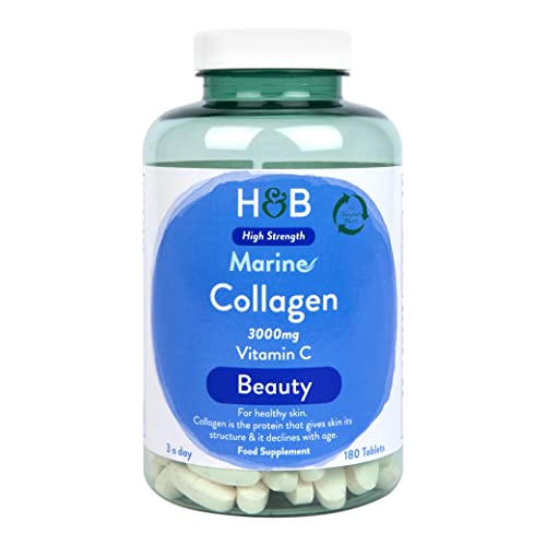 Holland & Barrett Marine Collagen with Vitamin C 3000mg 180 Tablets