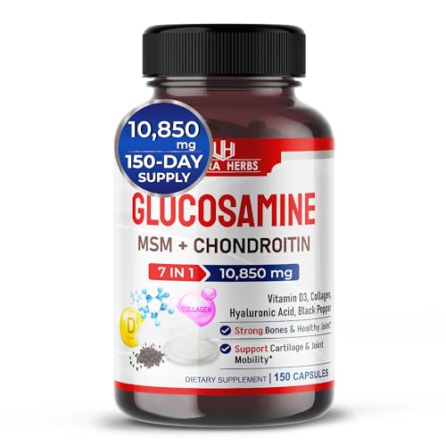 Glucosamine Chondroitin MSM 10,850mg - Joint Mobility Support Supplement 