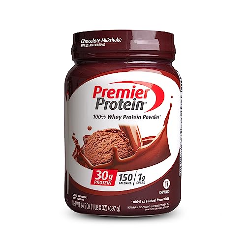 Premier Protein Powder, Chocolate Milkshake, 30g Protein, 1g Sugar, 100% Whey Protein