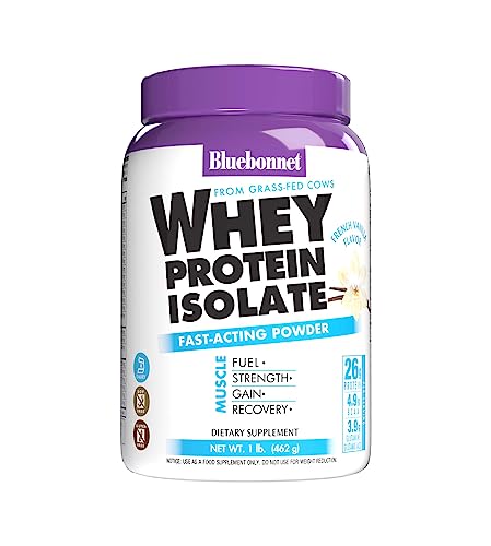 Bluebonnet Nutrition Whey Protein Isolate Powder, 14 Serving, Vanilla, 1 lb