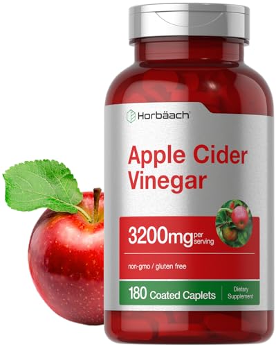 Apple Cider Vinegar Tablets 3200mg | 180 Pills | Vegetarian, Non-GMO & Gluten Free Supplement