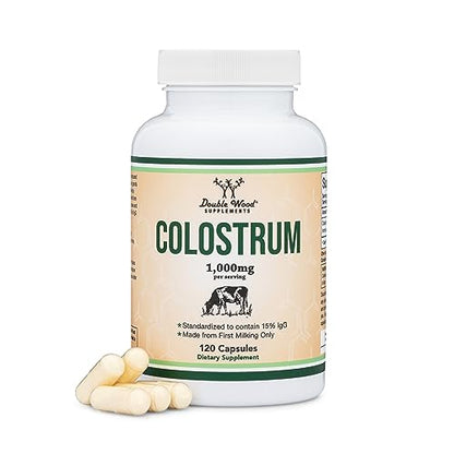 Colostrum Supplement 120 Capsules, 1,000mg per Serving (Bovine Colostrum Powder 