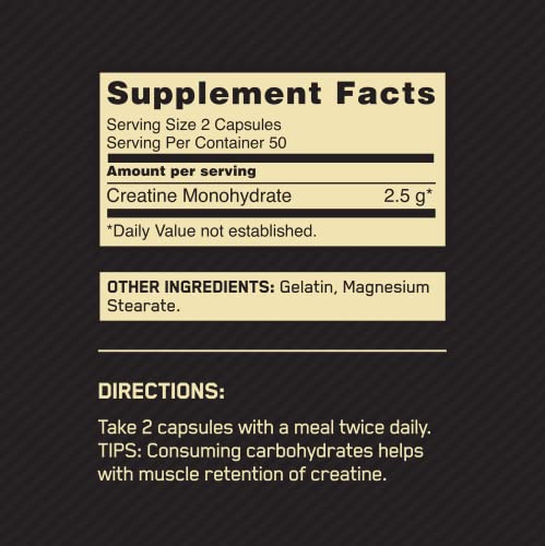 Optimum Nutrition Micronized Creatine Monohydrate Capsules, Keto Friend