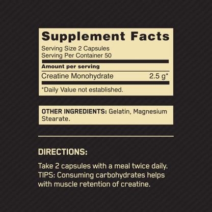 Optimum Nutrition Micronized Creatine Monohydrate Capsules, Keto Friend