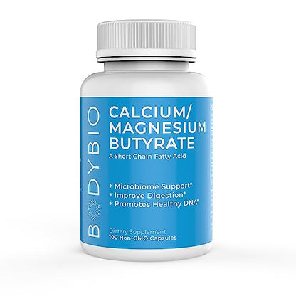 BodyBio Butyrate with Calcium & Magnesium - Supports Healthy Digestion, Gut & Microbiome