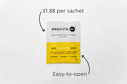 Provytl 50+ - Kick Start Your Protein Journey in 2024-15g Complete Protein and 1g Creatine