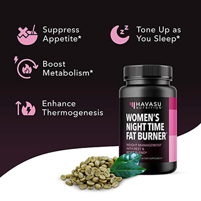 Night Time Fat Burner for Women | Weight Loss and Sleep Support Blend With Vitamin D