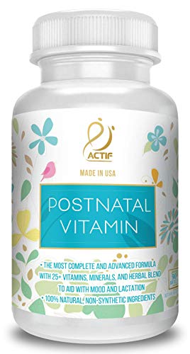 ACTIF Postnatal Vitamin with 25+ Organic Vitamins and Organic Herbs, Nursing and Lactation Supplement