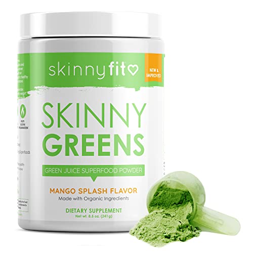 SkinnyFit Mango Splash Skinny Greens, Green Juice Superfood Powder, Natural Energy