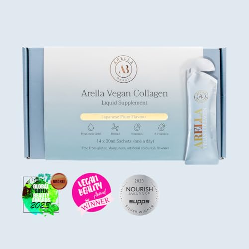 Arella Beauty Vegan Liquid Collagen Supplement - Japanese Plum Flavour - 14 x 30 ml