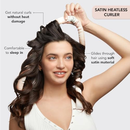 Kitsch Satin Heatless Curling Set - Overnight Hair Curlers to Sleep in, Heatless Curls