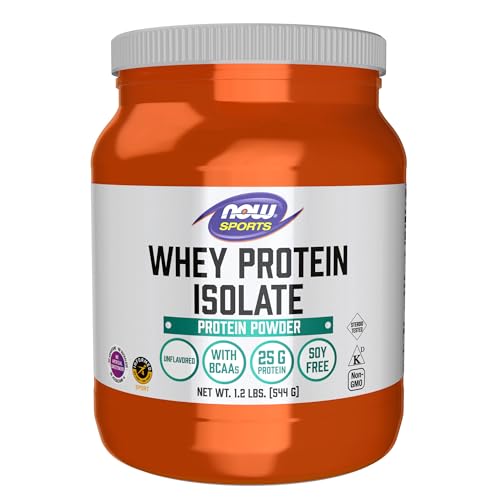 NOW Sports Nutrition, Whey Protein Isolate, 25 g With BCAAs, Unflavored Powder