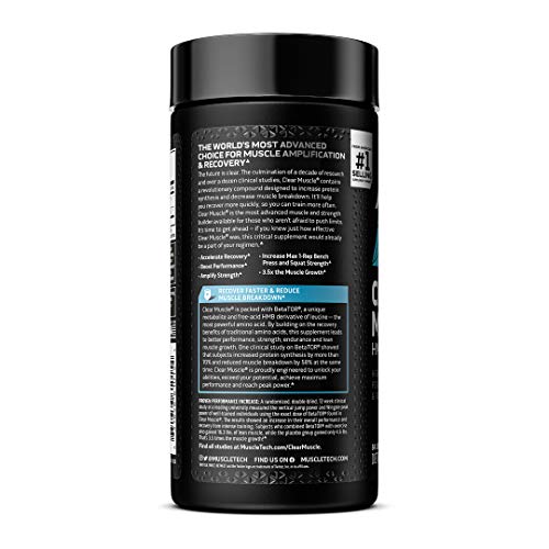 Muscletech HMB Supplements 1000mg, Clear Muscle (84 Liquid Softgels) - Highest Grade HMB for Lean Muscle & Recovery - HMB Free Acid Muscle Supplement - Help Decrease Muscle Breakdown