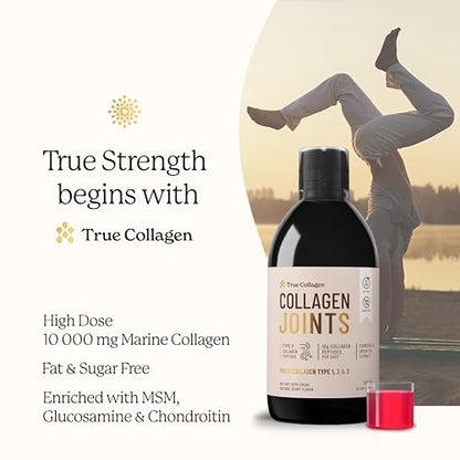 True Collagen Joint Peptides - Pack of 500ml, Berry Flavour | Dietary Supplements with Turmeric & Green Tea Extract