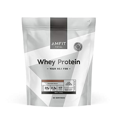 Amazon Brand - Amfit Nutrition Whey Protein Powder, Chocolate Flavour, 33 Servings, 1 kg 