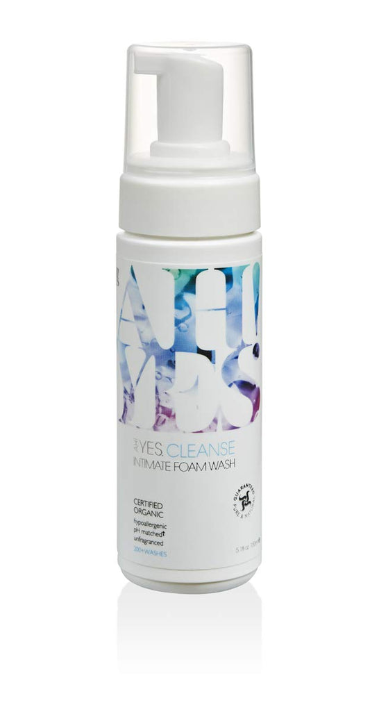 AH! YES CLEANSE Gentle, Organic Foaming Feminine Wash- Unfragranced, pH Matched Vaginal Wash