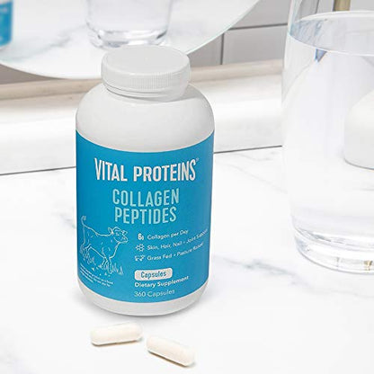 Vital Proteins Collagen Pills Supplement (Type I, III), 360 Collagen Capsules, 3300mg