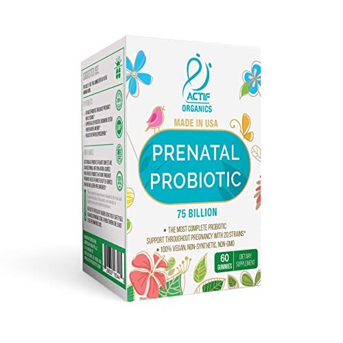 ACTIF Prenatal Probiotic Maximum Strength with 75 Billion CFU and 20 Strains, Immunity and Gut Support