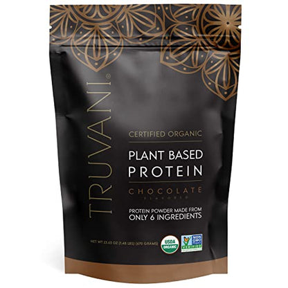 Truvani Organic Vegan Protein Powder Chocolate - 20g of Plant Based Protein, Organic 