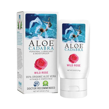 Aloe Cadabra Natural Organic Personal Lubricant and Vaginal Moisturizer, Wild Rose, 2.5 Ounce