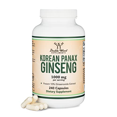 Ginseng Capsules (Korean Red Ginseng Extract, Panax Ginseng 10% Ginsenosides) 