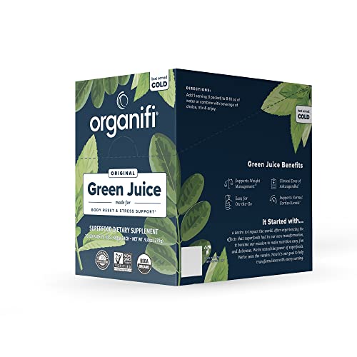 Organifi: GO Packs - Green Juice - Organic Superfood Supplement Powder - 30 Count