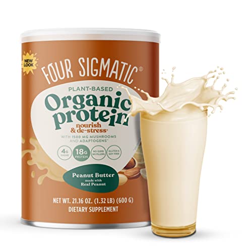 Four Sigmatic Organic Plant-Based Protein Powder Peanut Butter Protein with Lion’s Mane