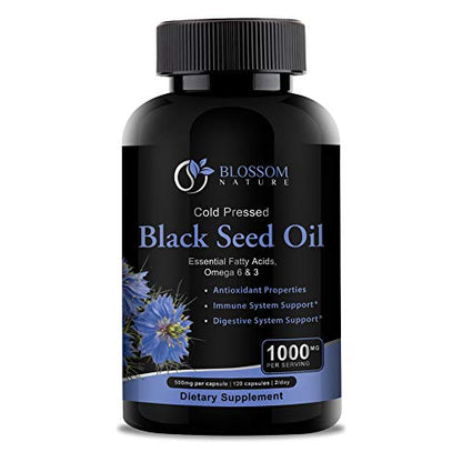 Black Seed Oil Capsules 1000mg - Premium Black Cumin Seed Oil Capsules - Black Seed 