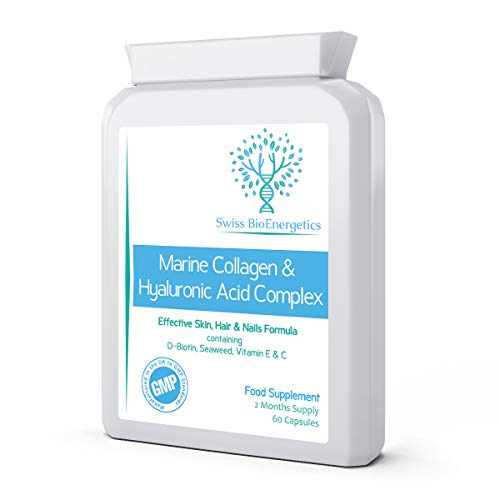 Marine Collagen & Hyaluronic Acid Complex - 60 Capsules - 500mg of Highly Bioavailable Naticol® Hydrolysed Collagen