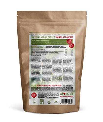 Ekopura Natural Vegan Protein – Vanilla - 500g | 75% Protein | Free from Allergens