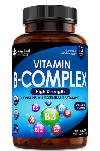 Vitamin B Complex - 365 Small Tablets (One Year Supply) High Strength All 8 B Vitamins