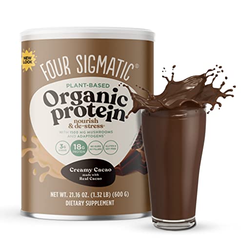 Four Sigmatic Organic Plant-Based Protein Powder Creamy Cacao Protein with Lion’s Mane