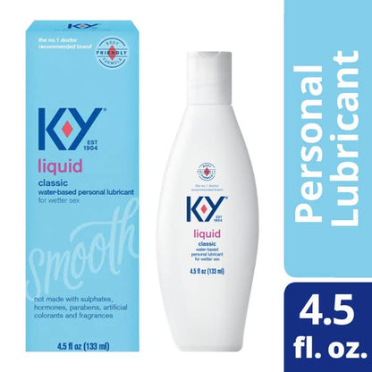 K-Y Liquid Personal Lubricant, Natural Feeling Water Based Lube For Women, Men & Couples