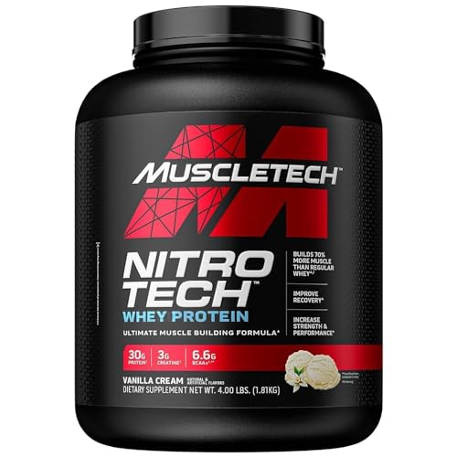 Whey Protein Powder, MuscleTech Nitro-Tech Whey Protein Isolate & Peptides, Protein 