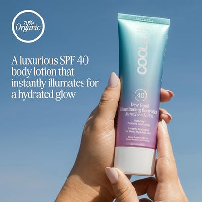 COOLA Organic Dew Good Illuminating Body Melt with SPF 40, Dermatologist Tested